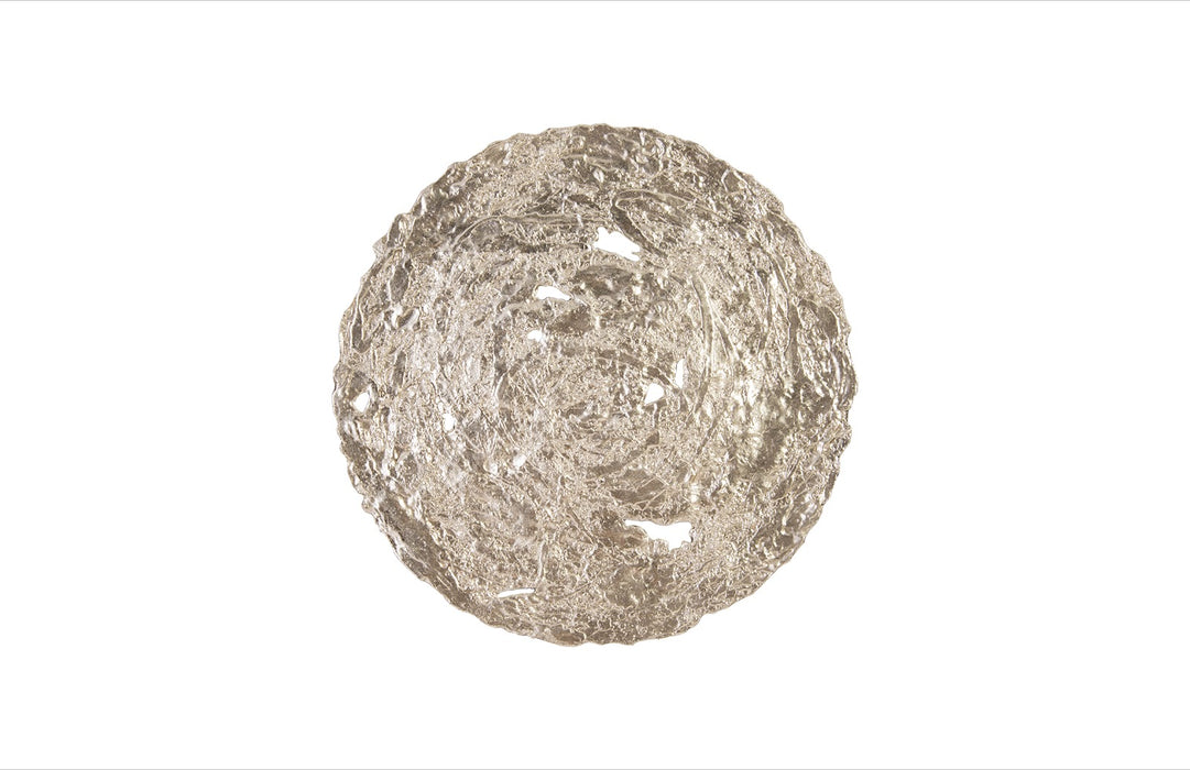 Molten Wall Disc, Medium, Silver Leaf
