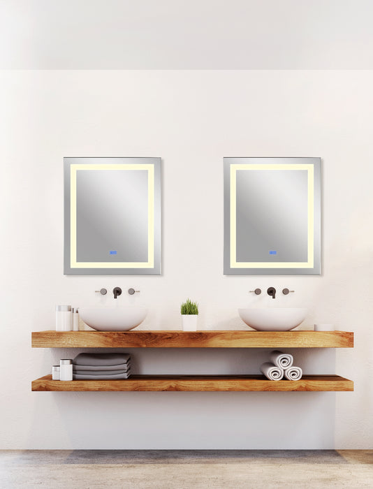 Rectangle Matte White LED 30 in. Mirror From our Abril Collection