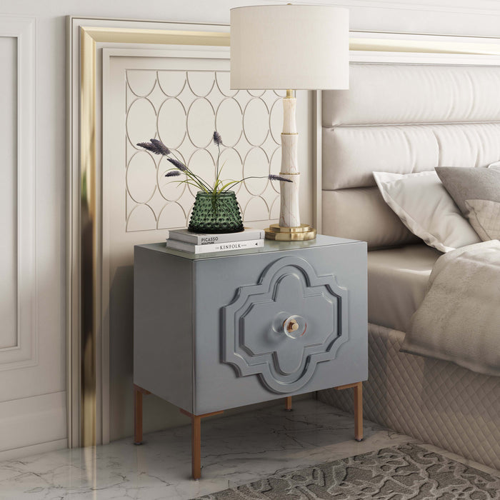 Anna Grey Lacquer Side Table