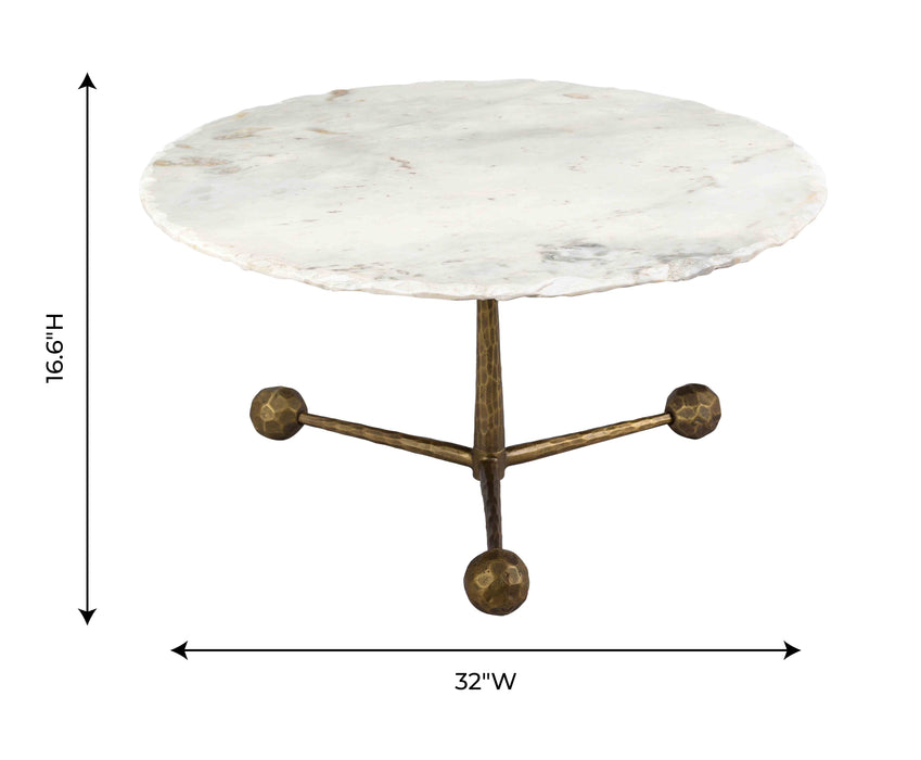 Orbital White Marble Cocktail Table
