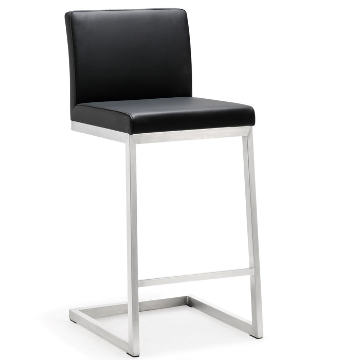 Parma Black Stainless Steel Counter Stool - Set of 2