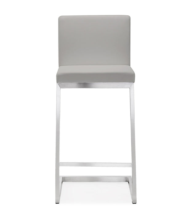 Parma Light Grey Stainless Steel Counter Stool (Set of 2)