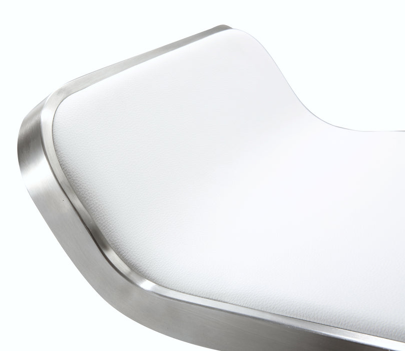 Napoli White Stainless Steel Adjustable Barstool
