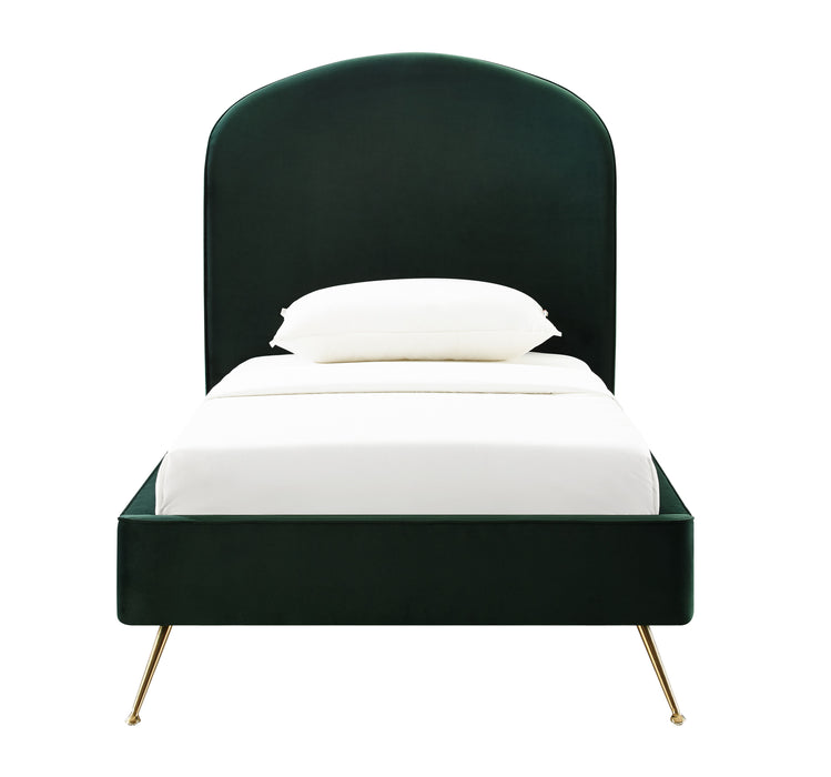 Vivi Forest Green Velvet Bed in Twin