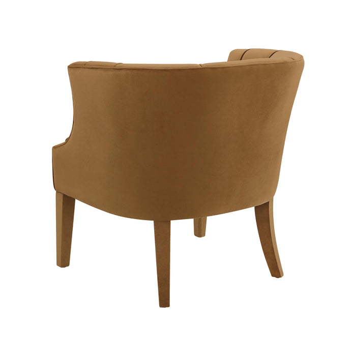 Turin Cognac Velvet Chair