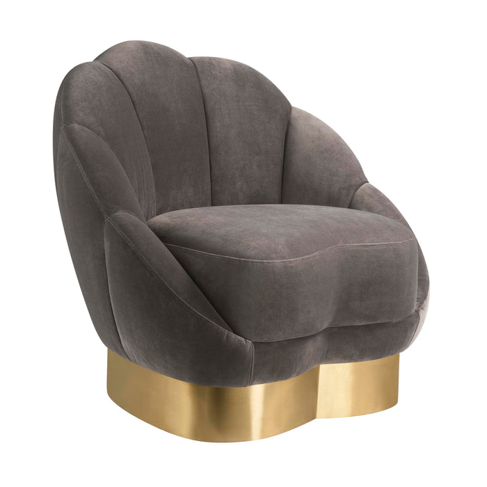 Bloom Light Grey Velvet Chair