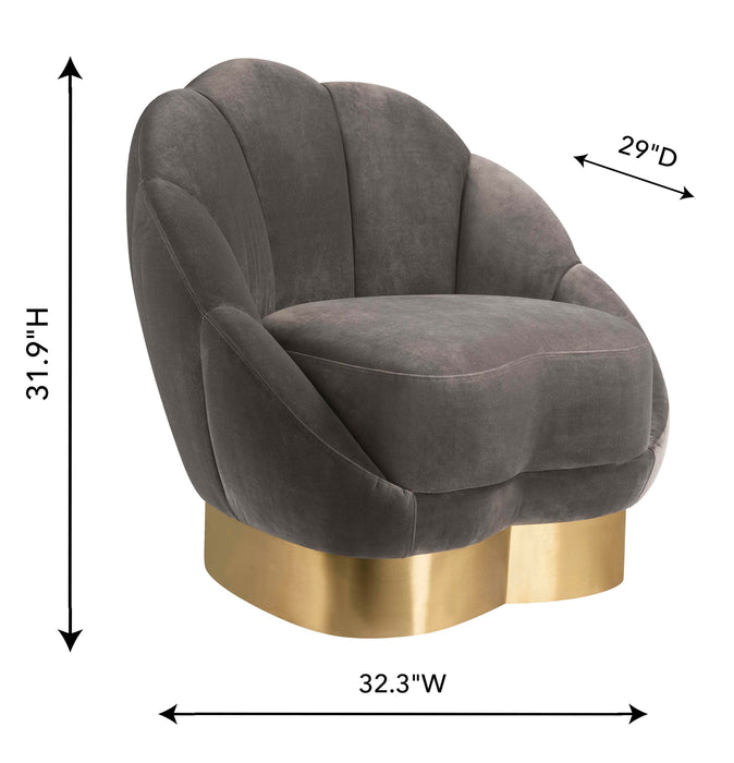 Bloom Light Grey Velvet Chair