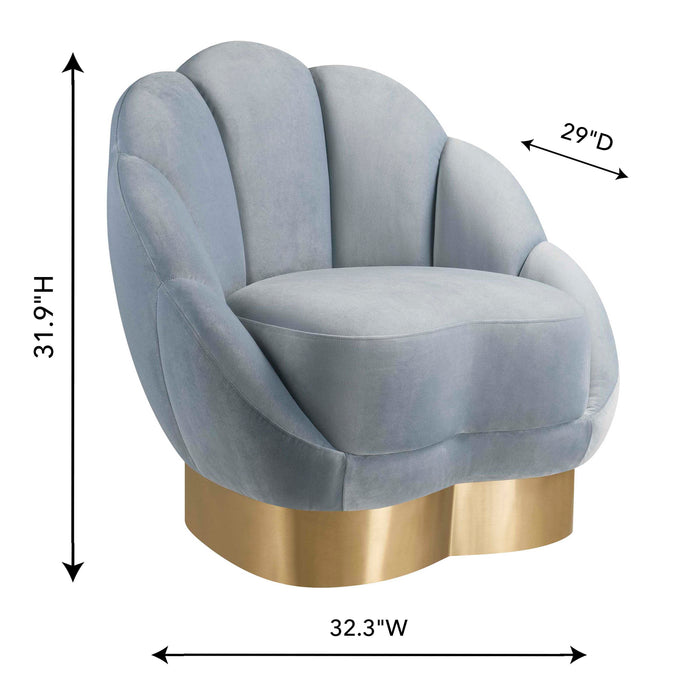 Bloom Sea Blue Velvet Chair