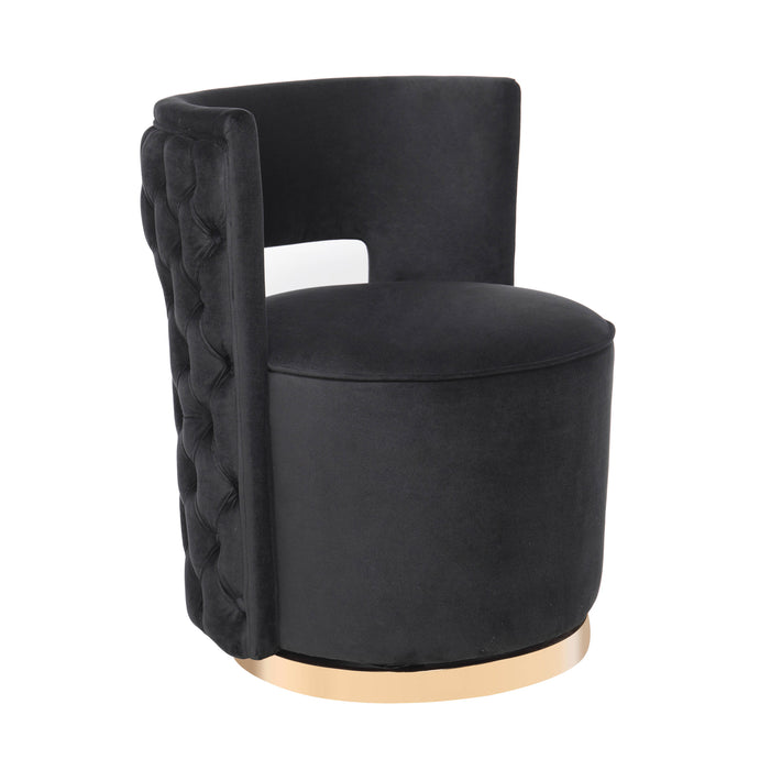Mimosa Black Velvet Swivel Chair