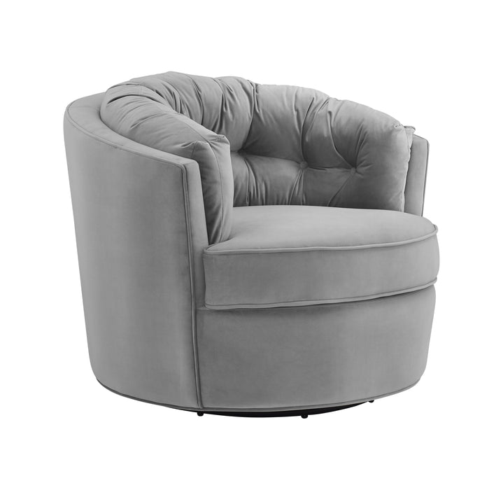 Eloise Grey Velvet Swivel Chair