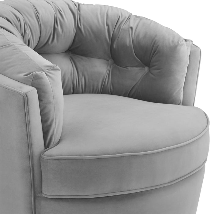 Eloise Grey Velvet Swivel Chair