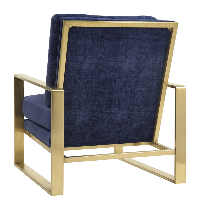 Mott Navy Slub Velvet Chair