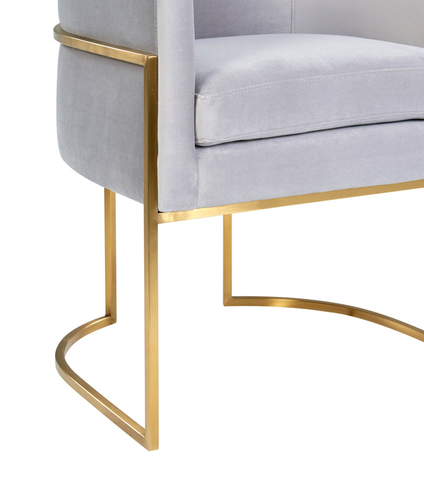 Giselle Grey Velvet Dining Chair with Gold Leg