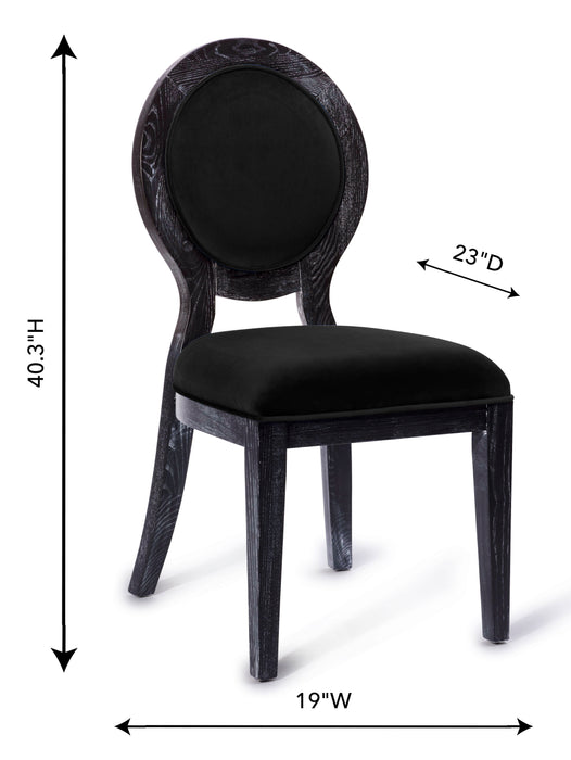 Cerused Oak Black Chair-Set of 2