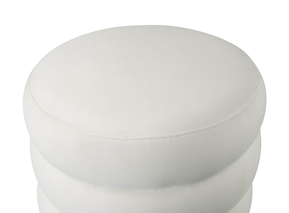 Ladder Cream Velvet Ottoman