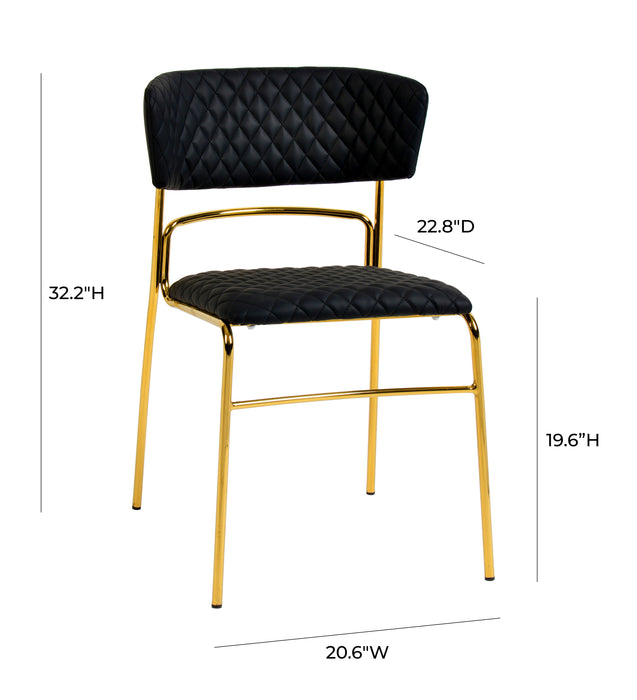Drant Black Vegan Leather Chair (Set of 2)