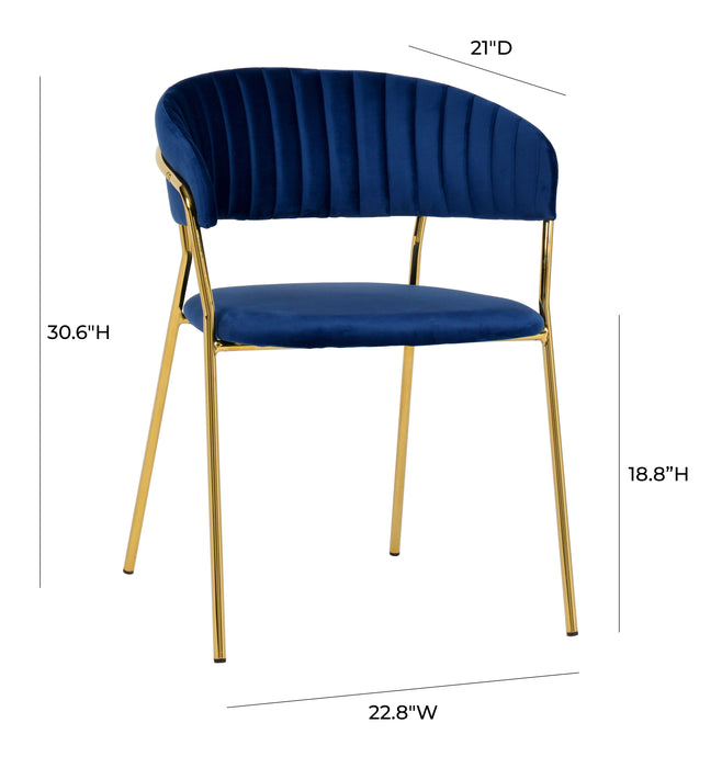 Padma Navy Velvet Chair (Set of 2)