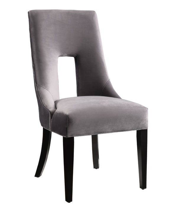 Lipstick Grey Velvet Dining Chair