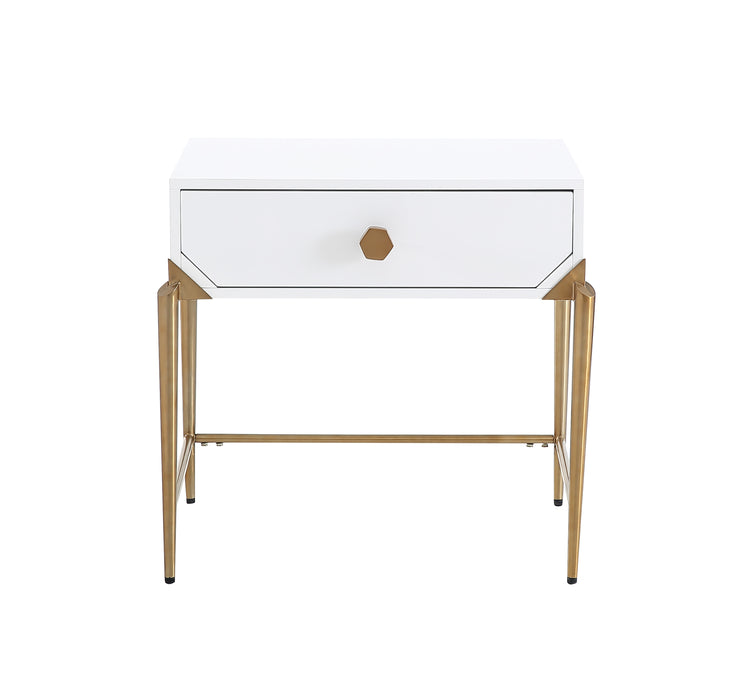 Bajo White Lacquer Side Table
