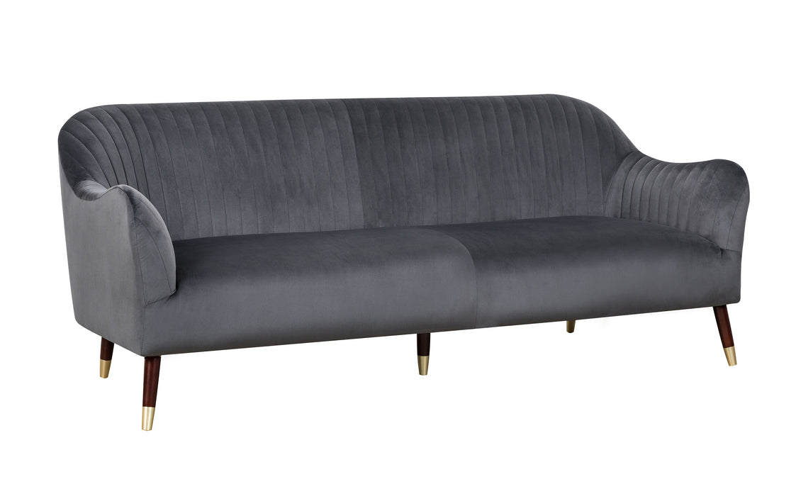 Natalia Grey Velvet Sofa