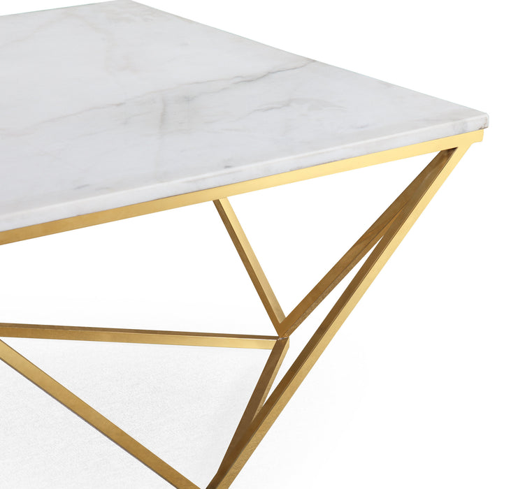 Leopold White Marble Cocktail Table