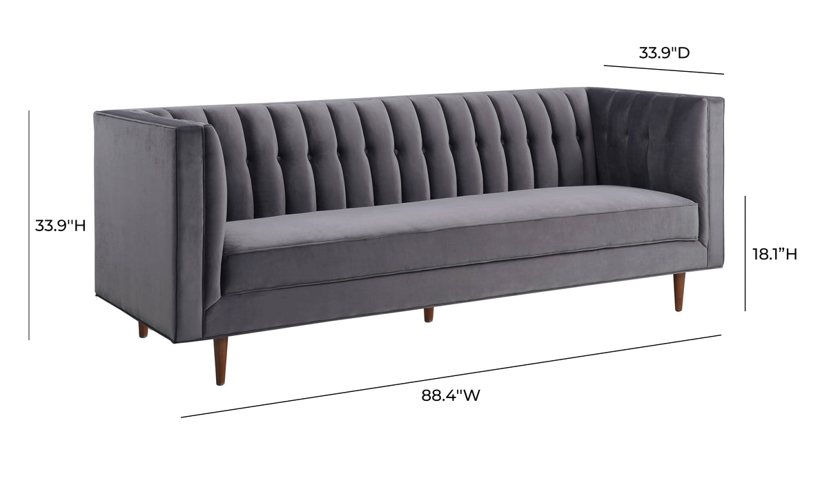 Sebastian Grey Velvet Sofa