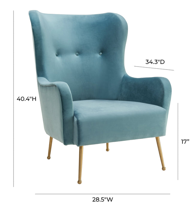 Ethan Sea Blue Velvet Chair