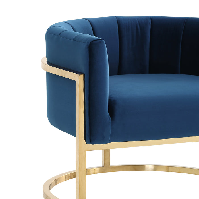 Magnolia Navy Chair with Gold Base