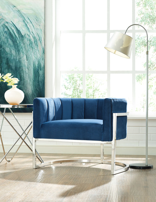 Magnolia Navy Chair with Silver Base