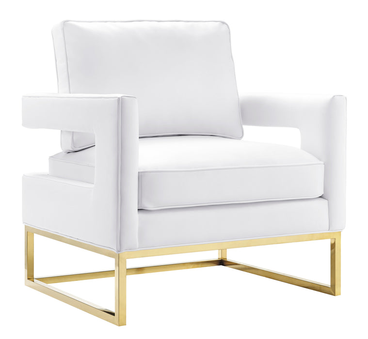 Avery White Leather Chair