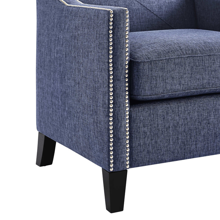 Asheville Blue Linen Chair