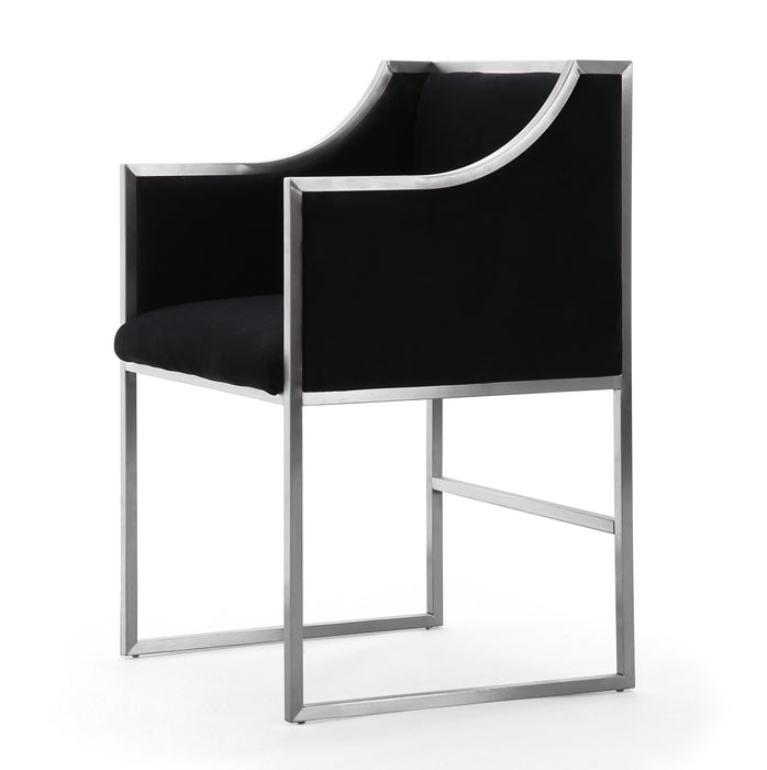 Atara Back Velvet Silver Chair