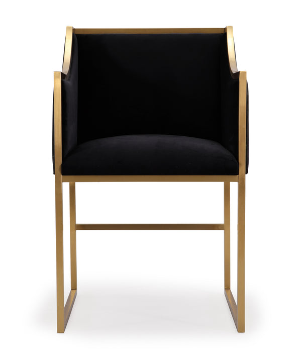 Atara Black Velvet Gold Chair
