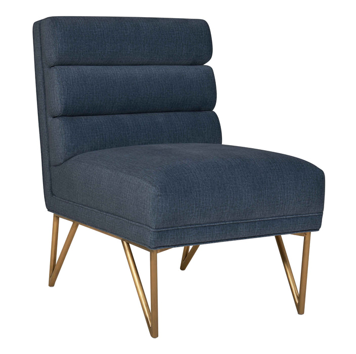 Kelly Slub Blue Velvet Chair