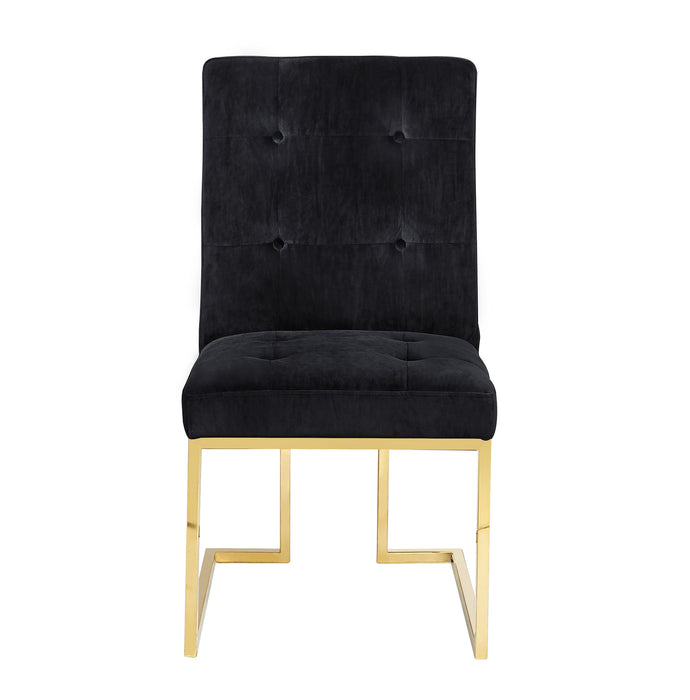 Akiko Black Velvet Chair - Set of 2