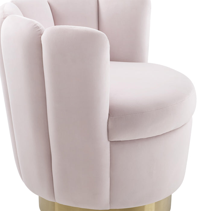 Yad Blush Velvet Swivel Chair