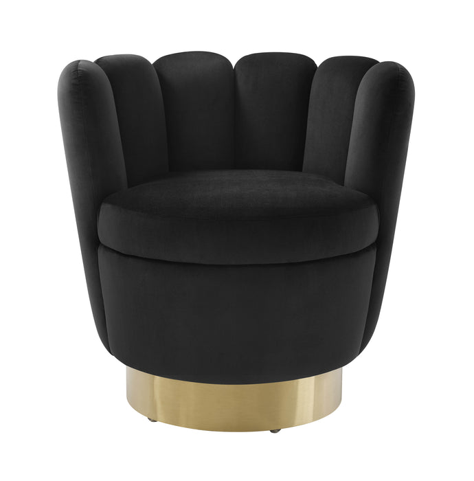 Yad Black Velvet Swivel Chair