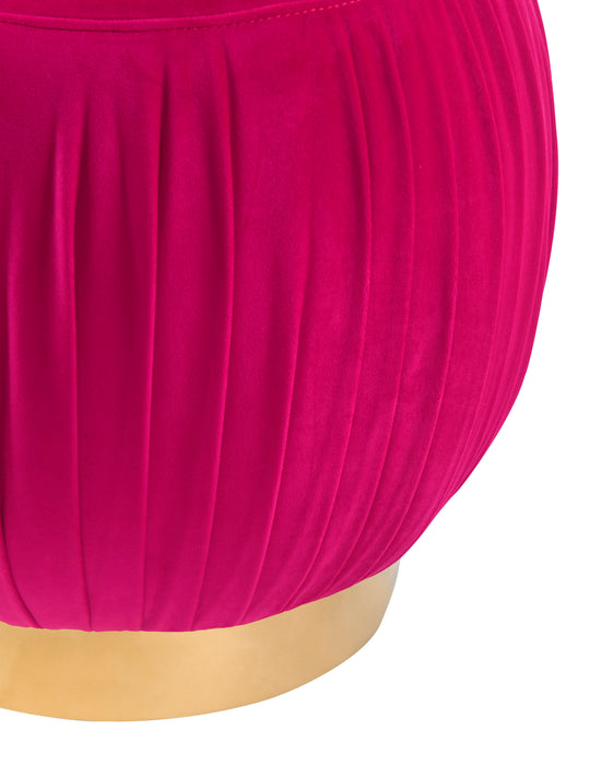 Tulip Pink Velvet Ottoman