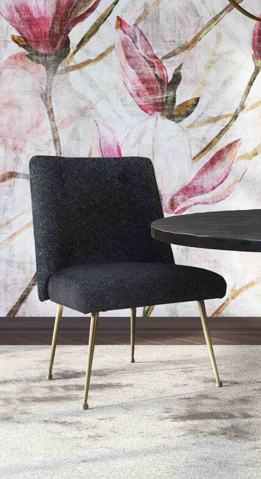 Batik Black Textured Linen Dining Chair