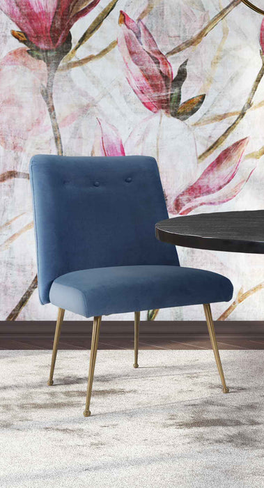 Batik Ocean Blue Velvet Dining Chair