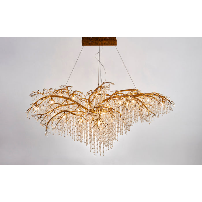 Champagne Crystal Chandelier with Gold Branches XL