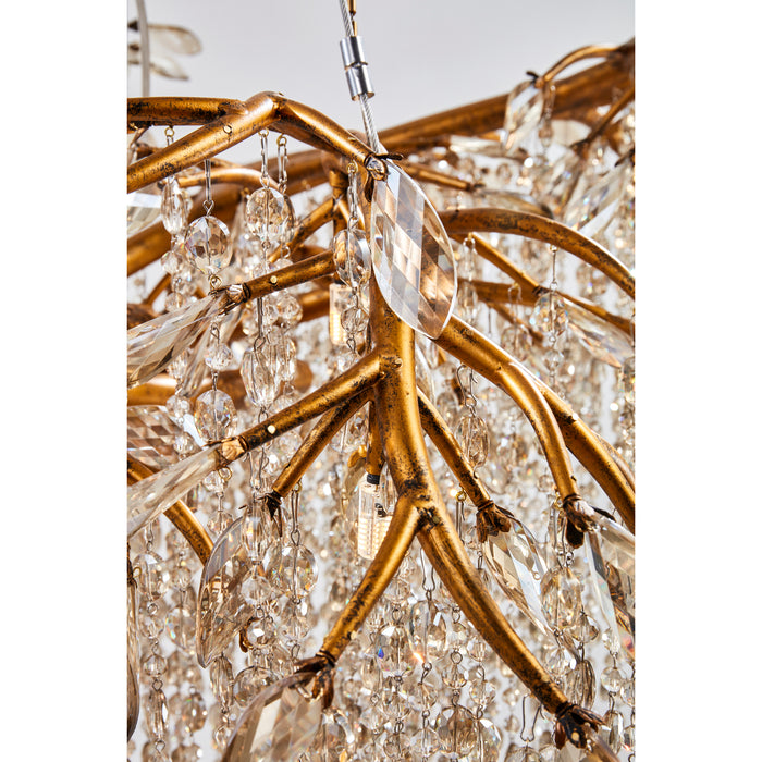 Champagne Crystal Chandelier with Gold Branches XL