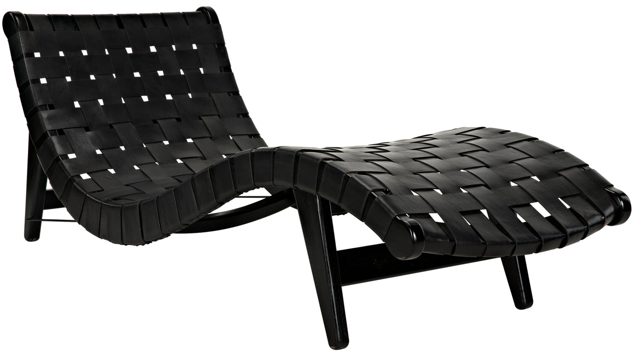 Corado Lounge Chair with Leather, Black
