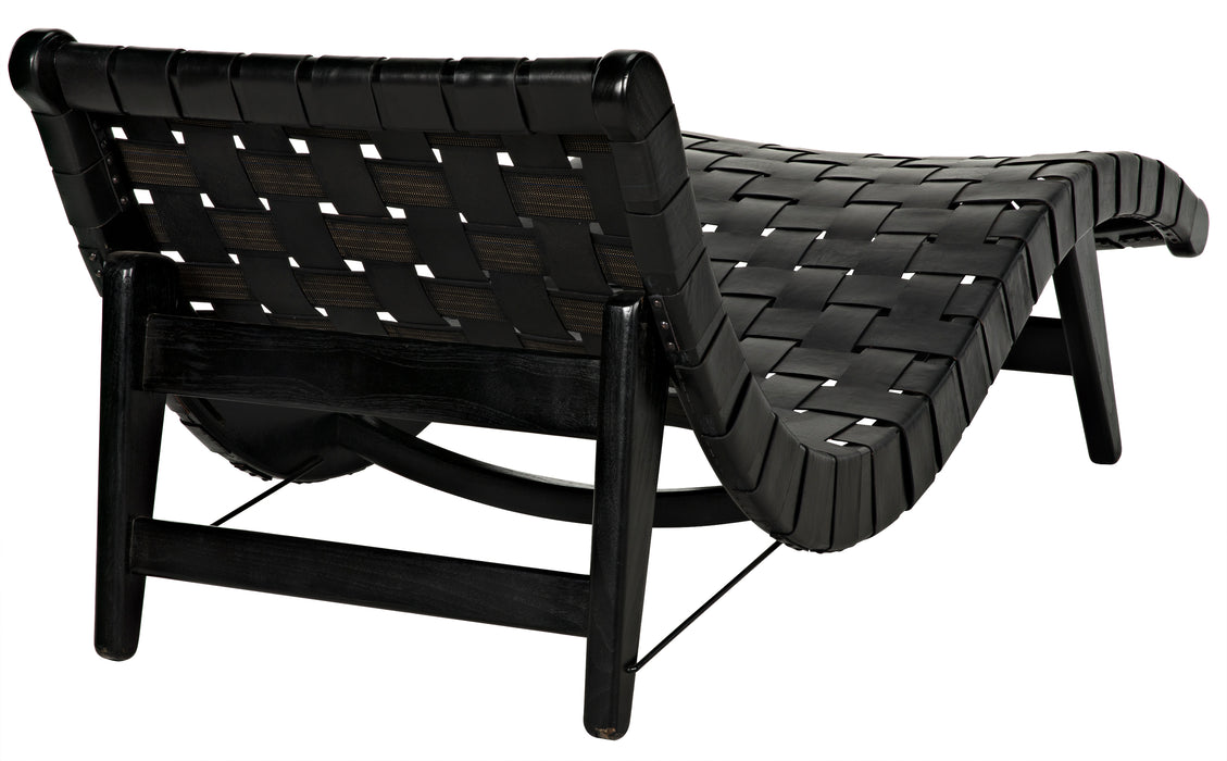 Corado Lounge Chair with Leather, Black