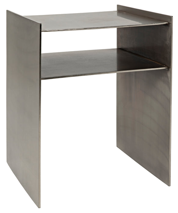 Cyrus Side Table, Antique Silver Finish