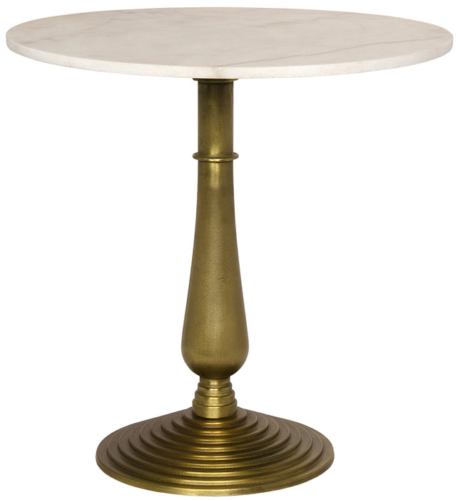 Alida Side Table with White Marble, Brass Finish