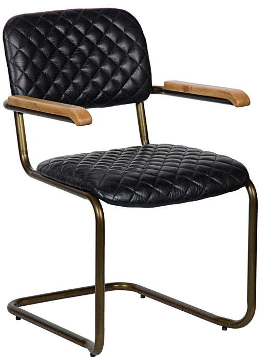 0045 Arm Chair, Vintage Black Leather