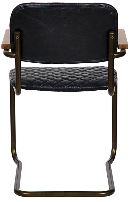 0045 Arm Chair, Vintage Black Leather