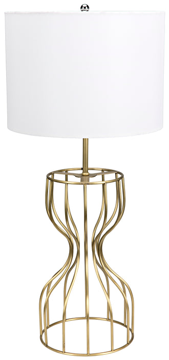 Perry Table Lamp with Shade, Metal with Brass Finish