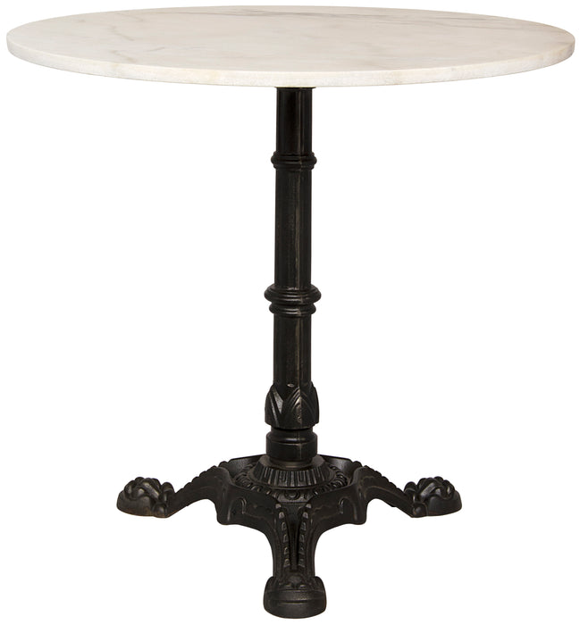 Theresia Side Table, Black Metal with White Stone